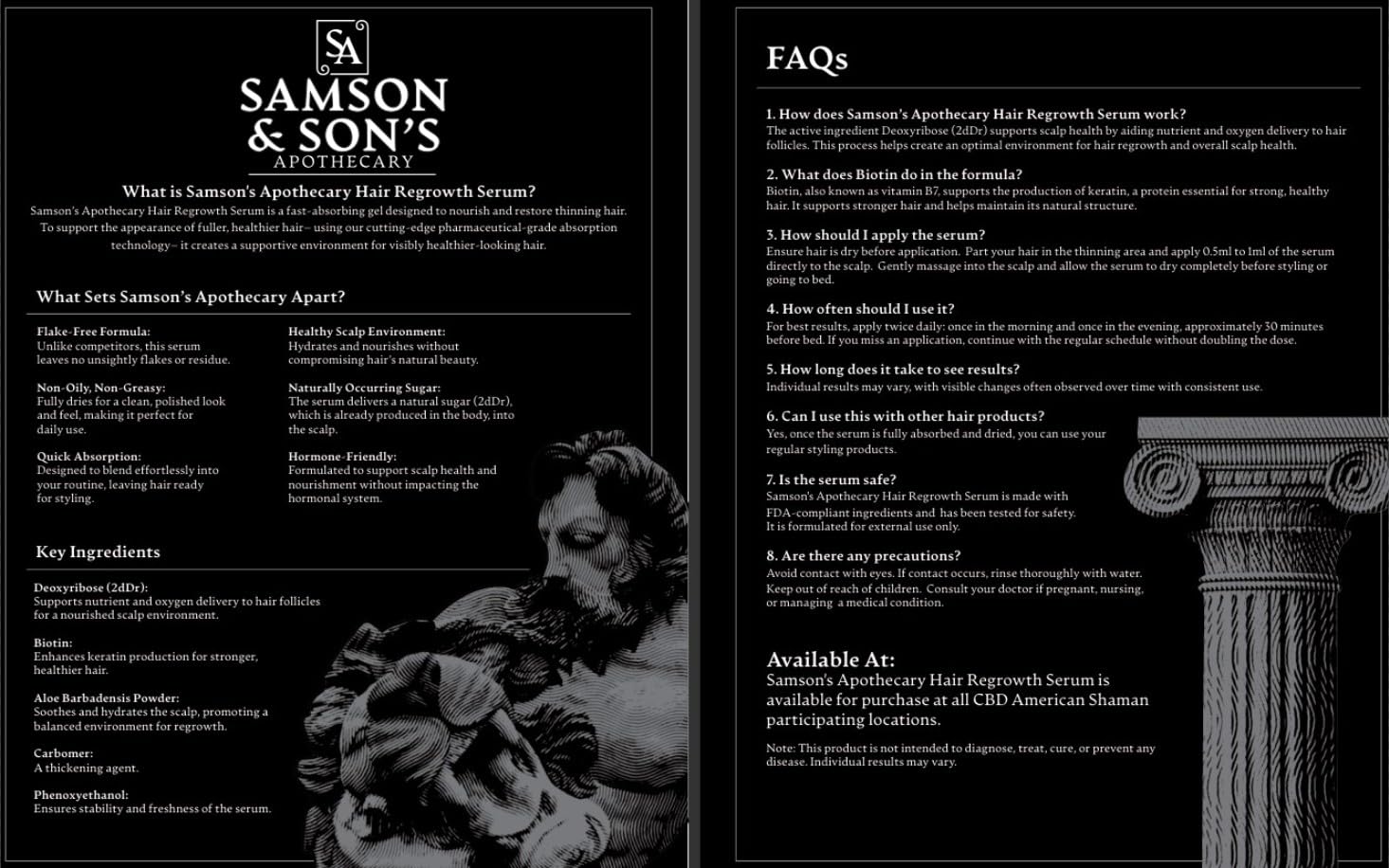 Samson's Apothecary label close-up highlighting Deoxyribose 2dDr 1% formula.