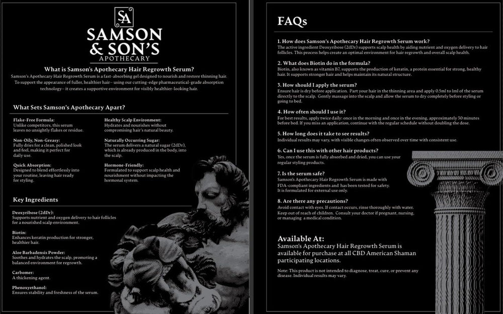 Samson's Apothecary label close-up highlighting Deoxyribose 2dDr 1% formula.