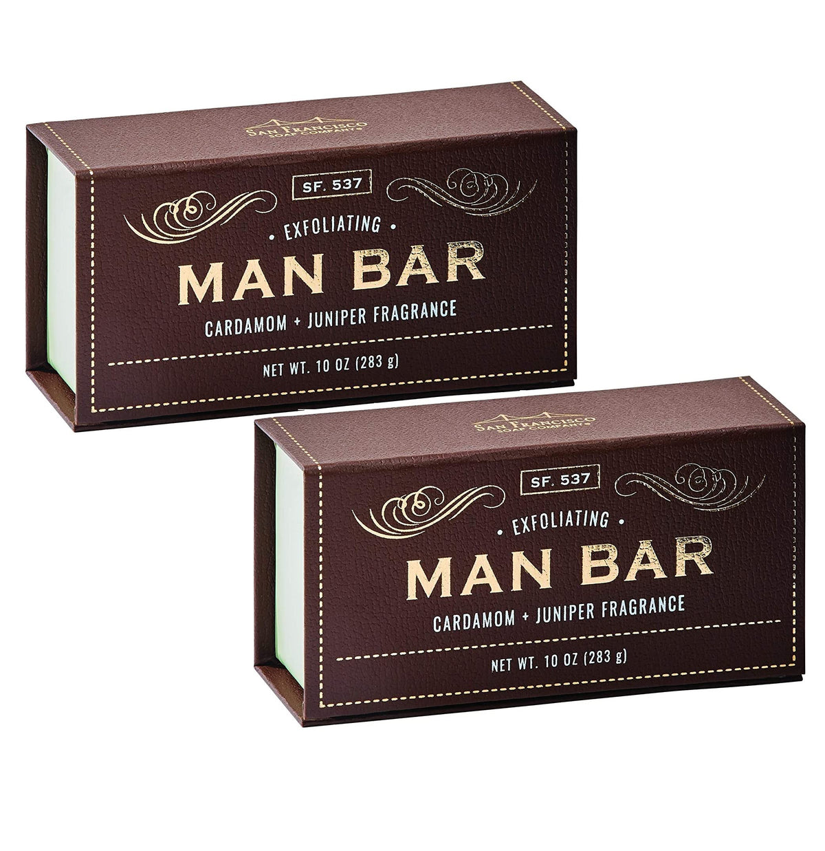 San Francisco Soap Company Cardamom + Juniper man bar with exfoliating lather for refreshed, masculine skin