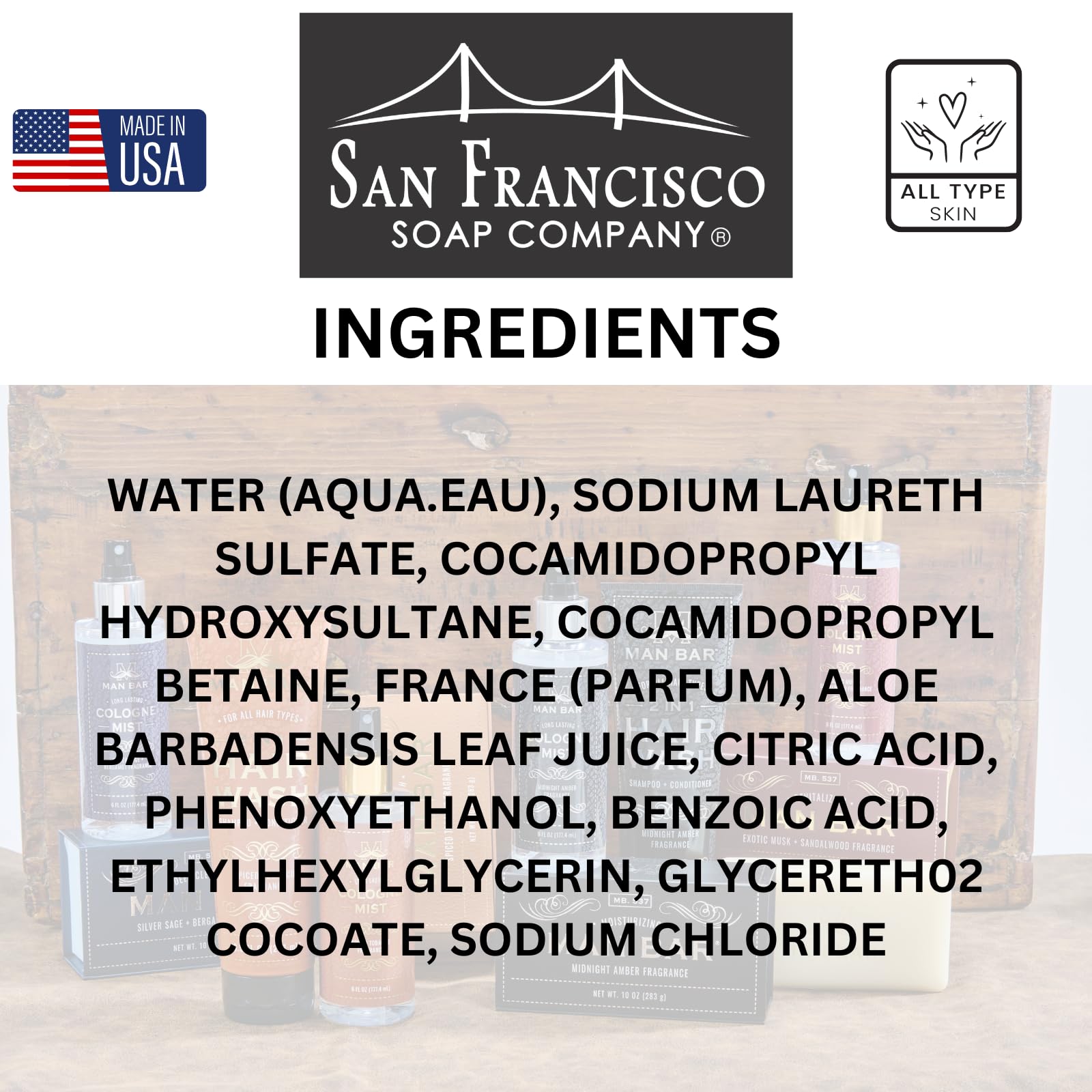 San Francisco Soap Company Golden Scotch Body Wash lather for an invigorating cleanse.