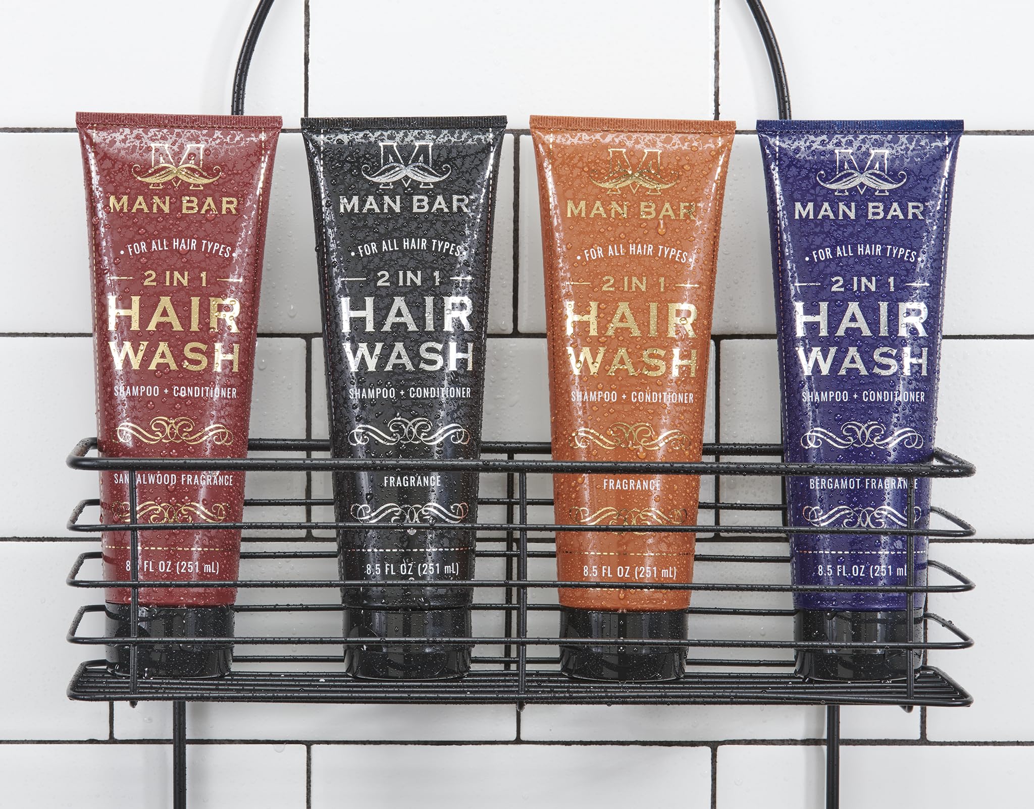 San Francisco Soap Company Man Bar setup for after-shower grooming.