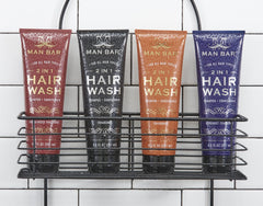 San Francisco Soap Company Man Bar setup for after-shower grooming.