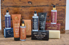 San Francisco Soap Company MAN BAR bottle cap close-up shows premium packaging.