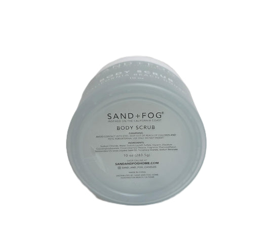 Sand and Fog body scrub texture close-up highlighting nourishing oils.