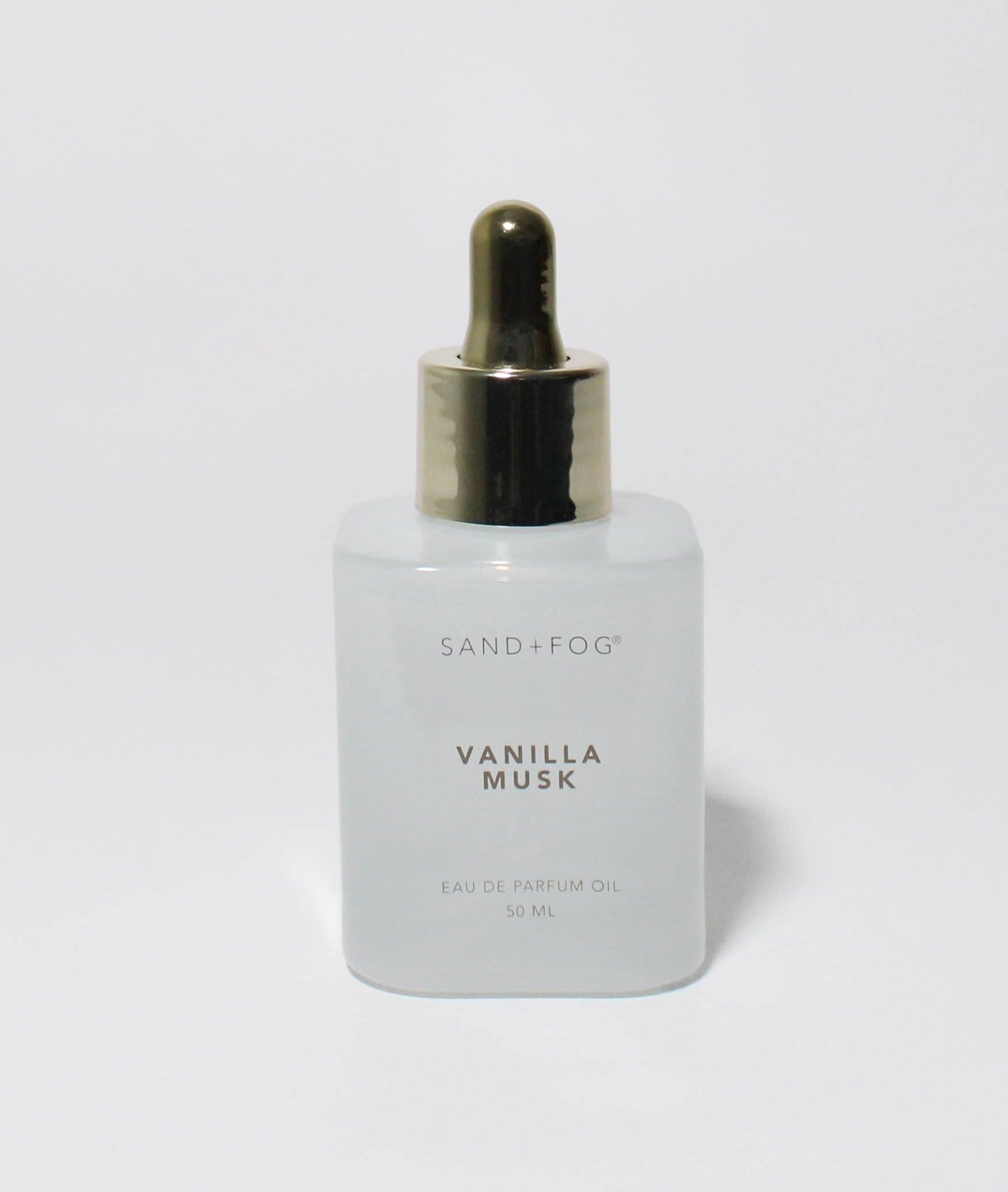 Sand + Fog Vanilla Musk bottle front view with long-lasting fragrance