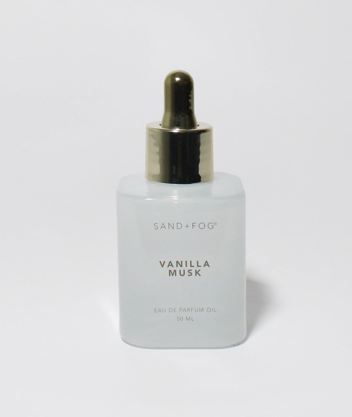 Sand + Fog Vanilla Musk bottle front view with long-lasting fragrance