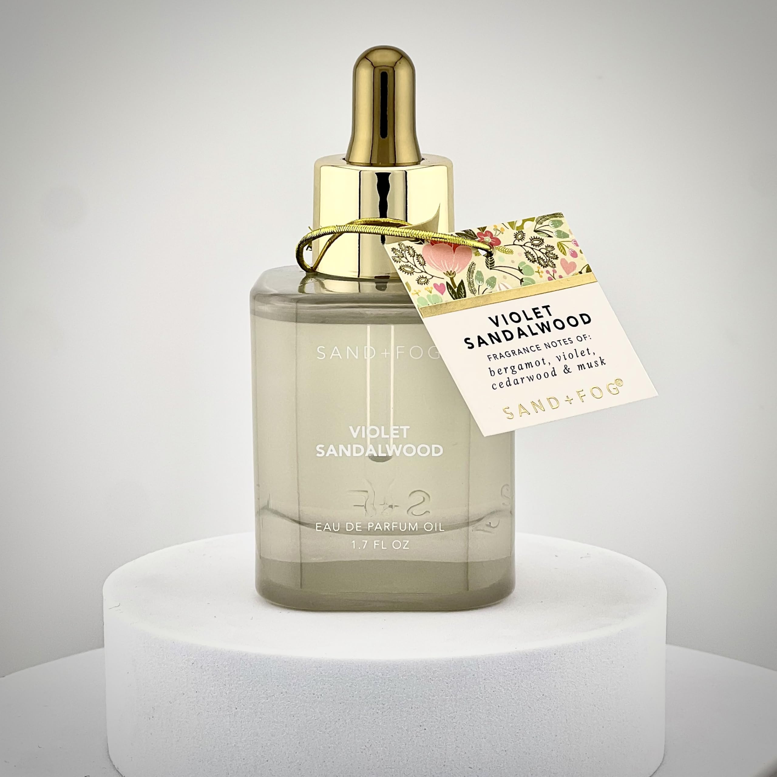 Violet Sandalwood packaging showcases elegant, modern design.