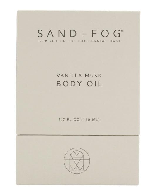 Sand + Fog Vanilla Musk body oil being applied for a radiant glow