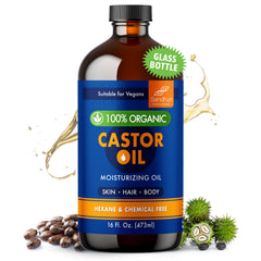 Sandhu's organic castor oil bottle pour for precise application and purity