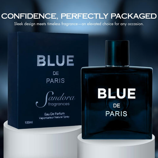 Sandora Fragrances men's cologne bottle side view highlighting mint freshness for confident moments.