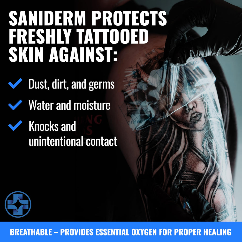 Saniderm bandage adheres firmly to skin during activity.
