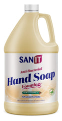 Sanit antibacterial foaming hand soap refill demonstrates rich foam for easy rinsing