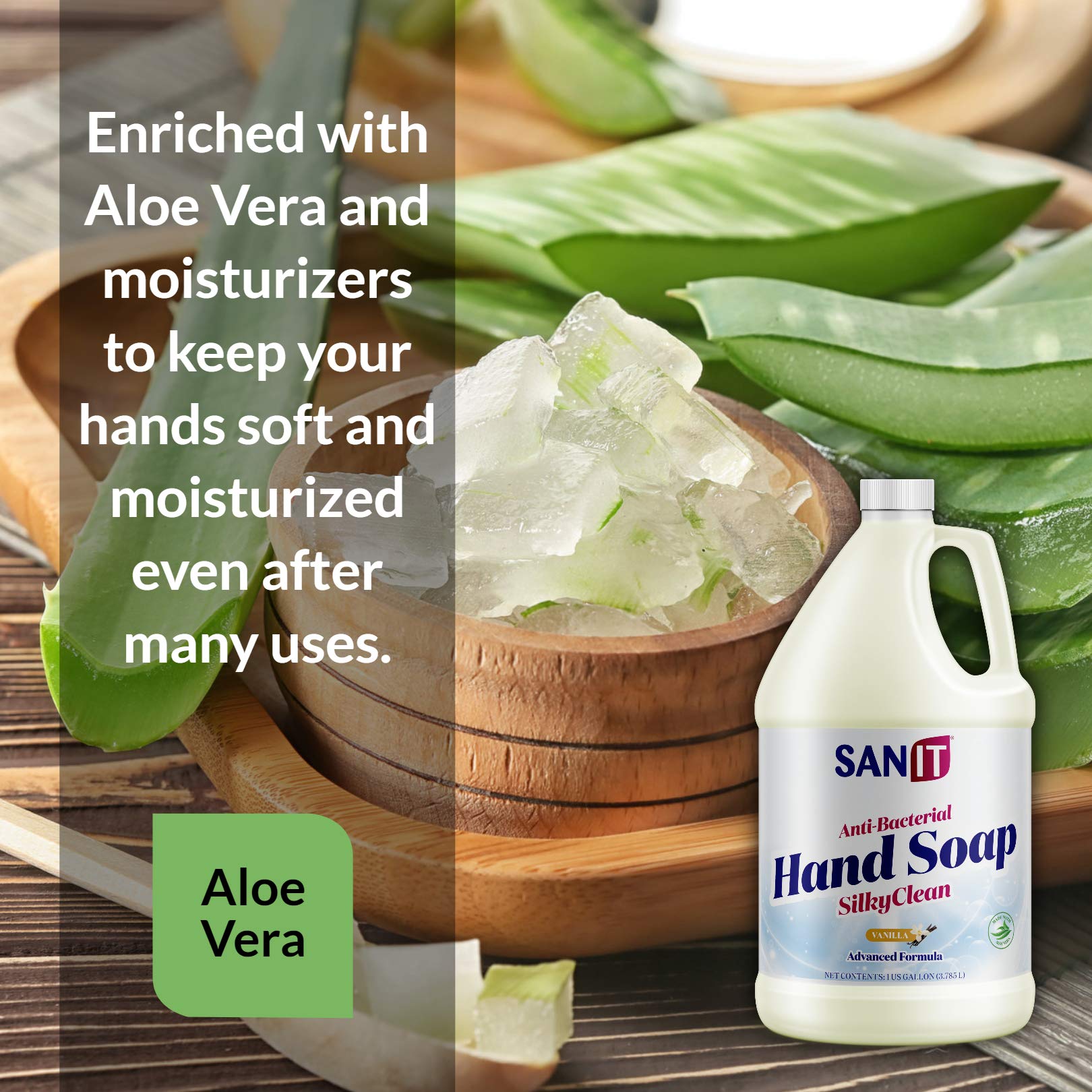 1 gallon bulk Sanit Silky Clean refill ready for high-traffic spaces.