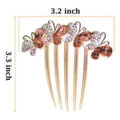 Sankuwen flower rhinestones hair comb on-model style adds charm