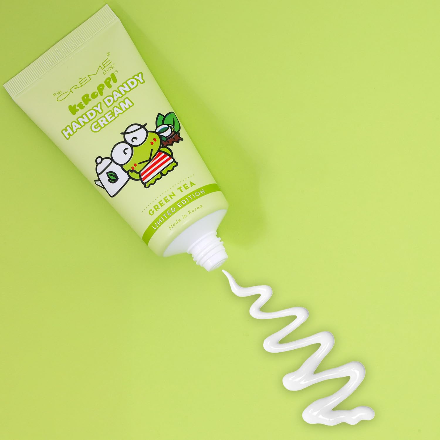 Sanrio The Creme Shop Hello Kitty trio with Birthday Cake, Green Tea, Strawberry scents.