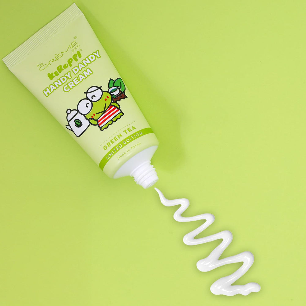 Sanrio The Creme Shop Hello Kitty trio with Birthday Cake, Green Tea, Strawberry scents.