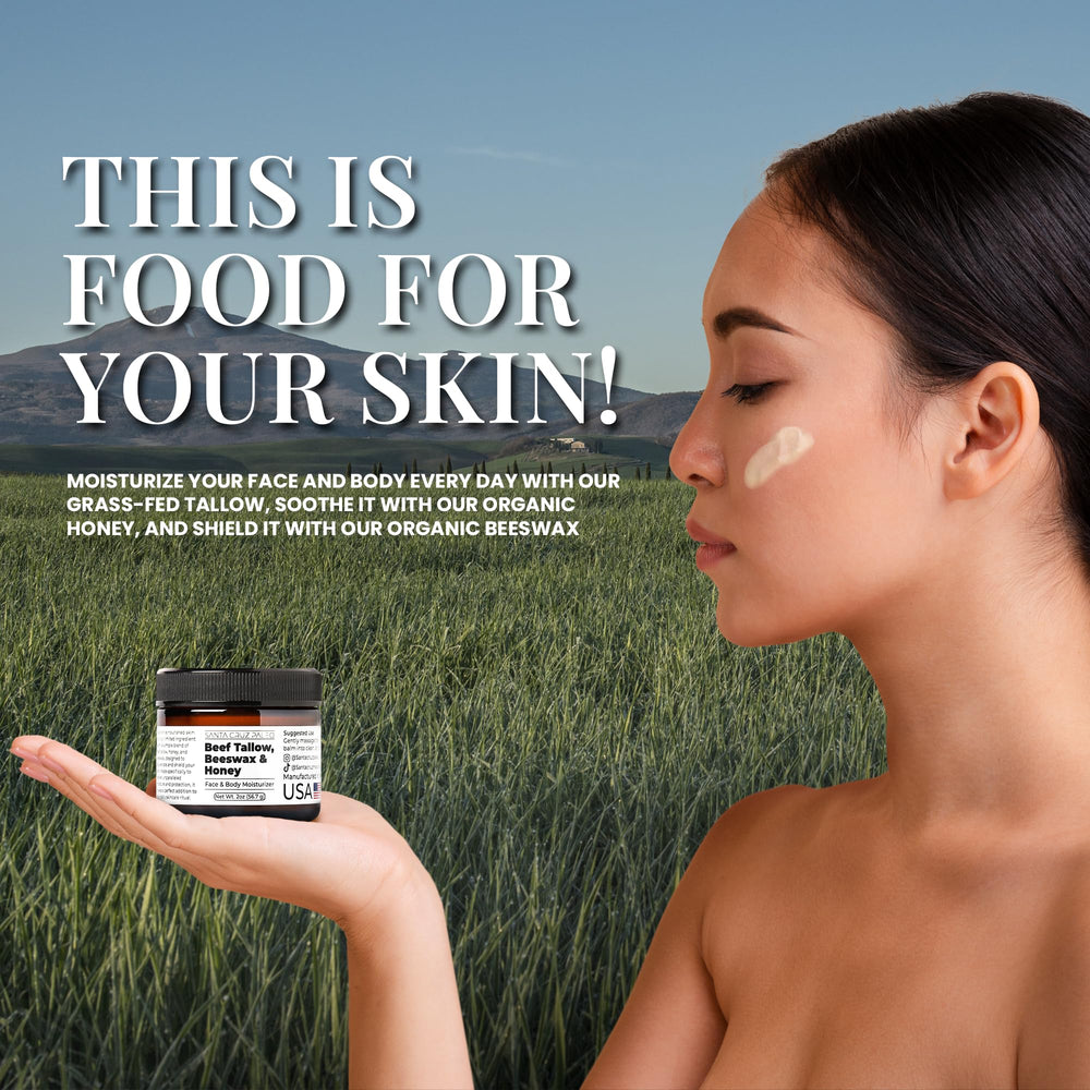 Santa Cruz Paleo honey-infused balm with a light aroma for everyday skincare.