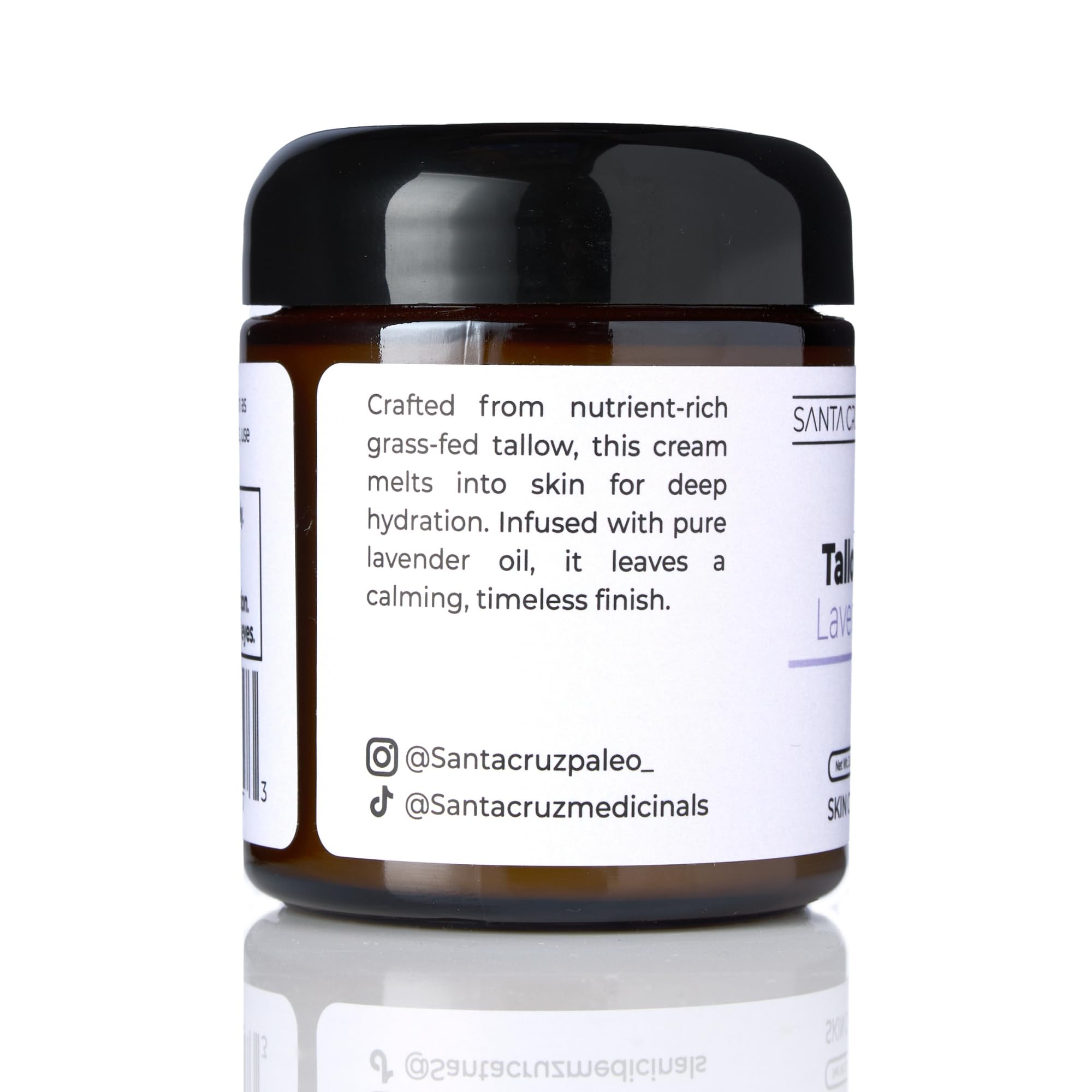 Santa Cruz Paleo minimalist ingredients label emphasizing clean paleo skincare.