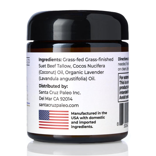 Santa Cruz Paleo organic lavender essential oil close-up with soothing fragrance.