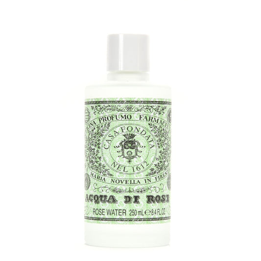 Santa Maria Novella Rose Water bottle for gentle hydration and refreshing toning.