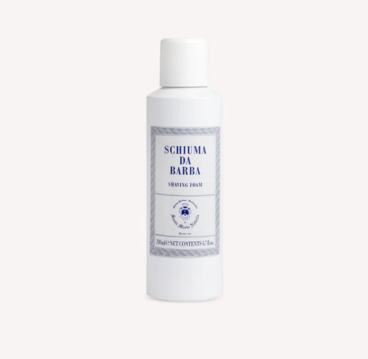 Santa Maria Novella shaving foam 200ml delivers hydration with olive and coconut oils during shaving.