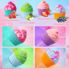 Santrela Strawberry scented cupcake bath bomb for a sweet bath time.