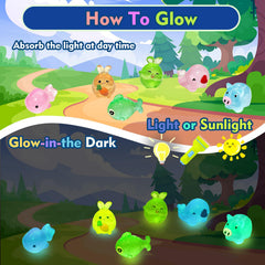 Santrela glow in the dark toy inside bath bomb brightens night baths.