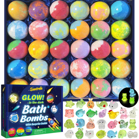 Santrela kids bath bombs with 30 surprise toys spark playful bath time.