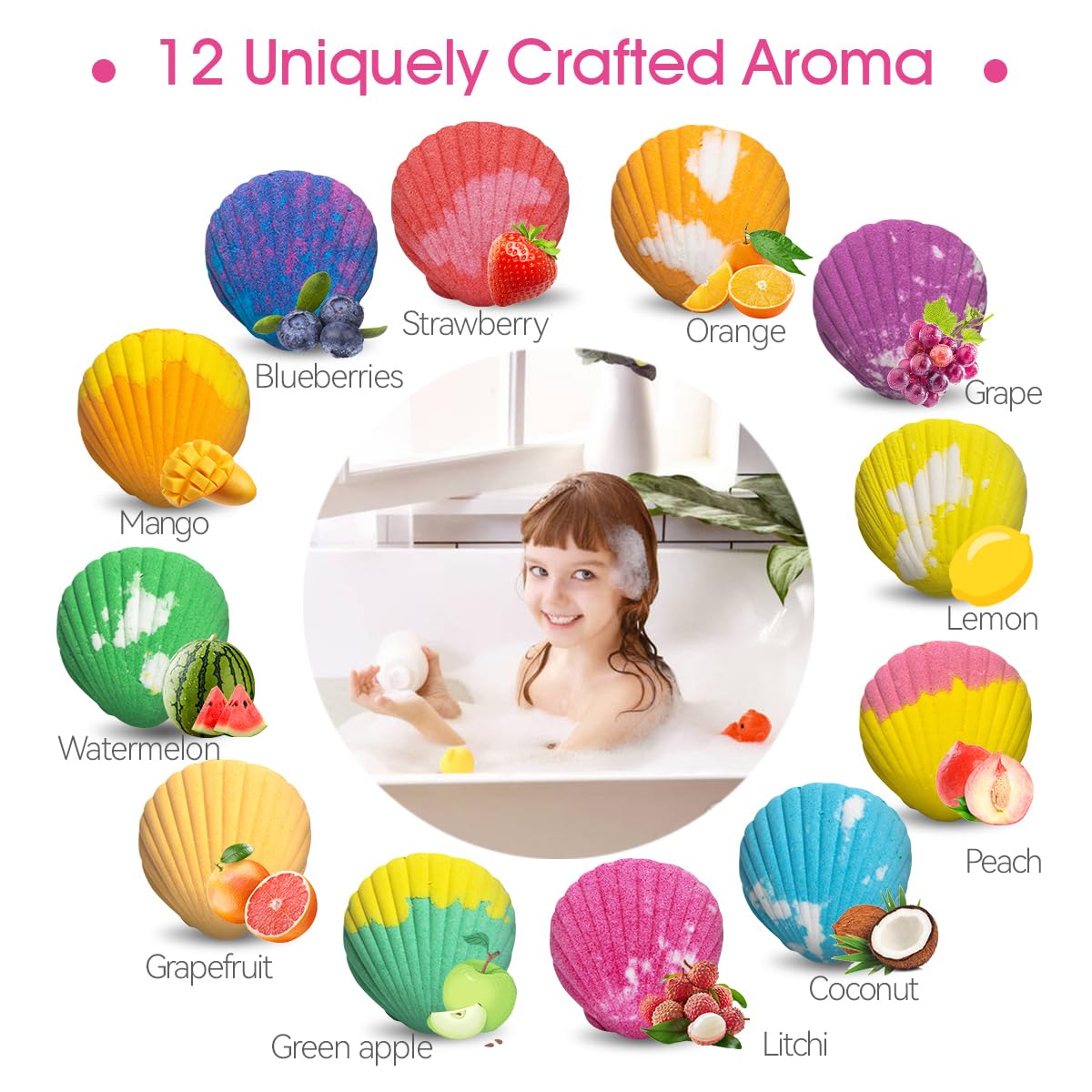 Santrela bath bombs use safe ingredients to moisturize skin while kids enjoy vibrant color