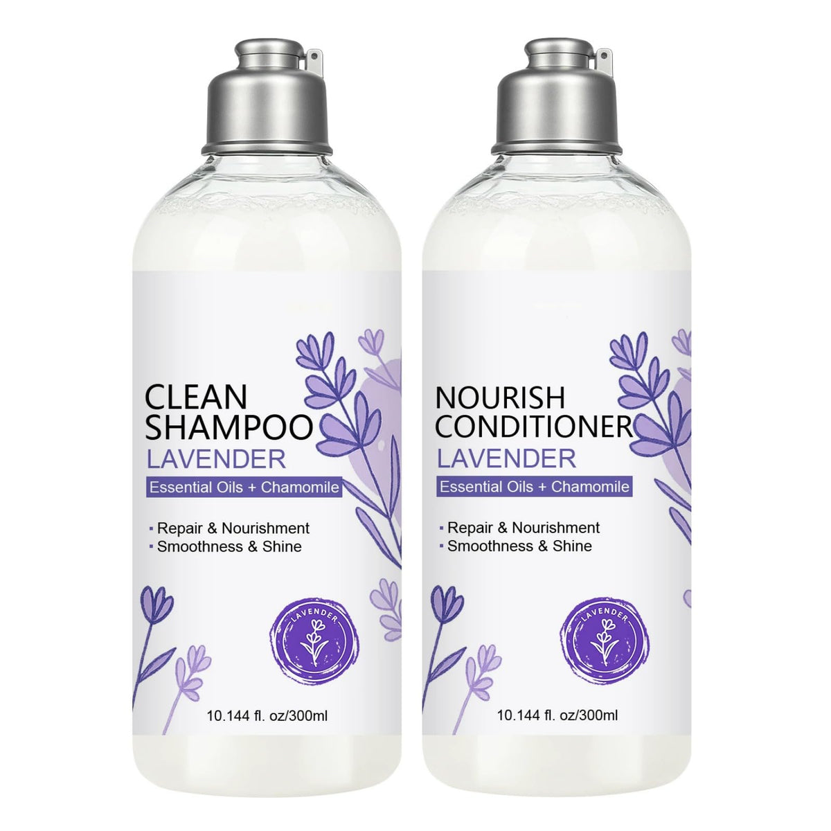 SANZHUAN lavender shampoo bottle showing calming cleansing for dry hair