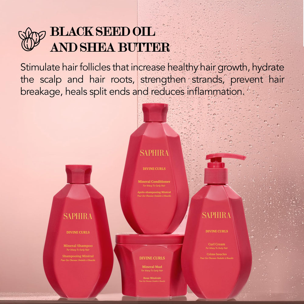 Saphira Divine Curls Conditioner pour into palm for quick use