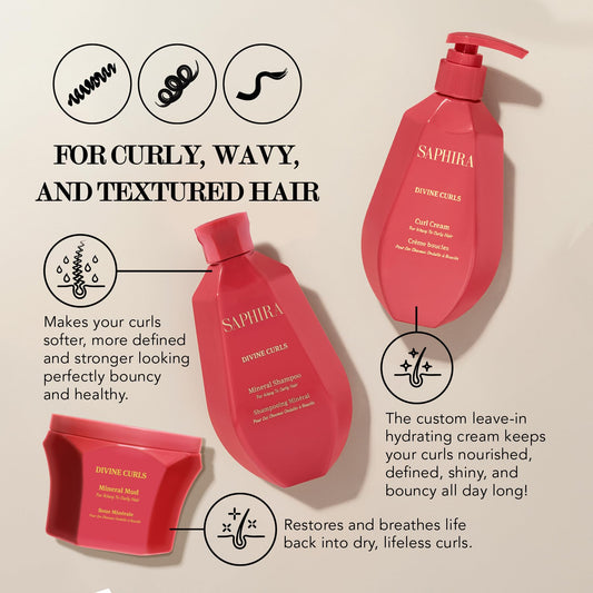 Saphira Divine Curls Mud jar for clarifying detox and softening curls