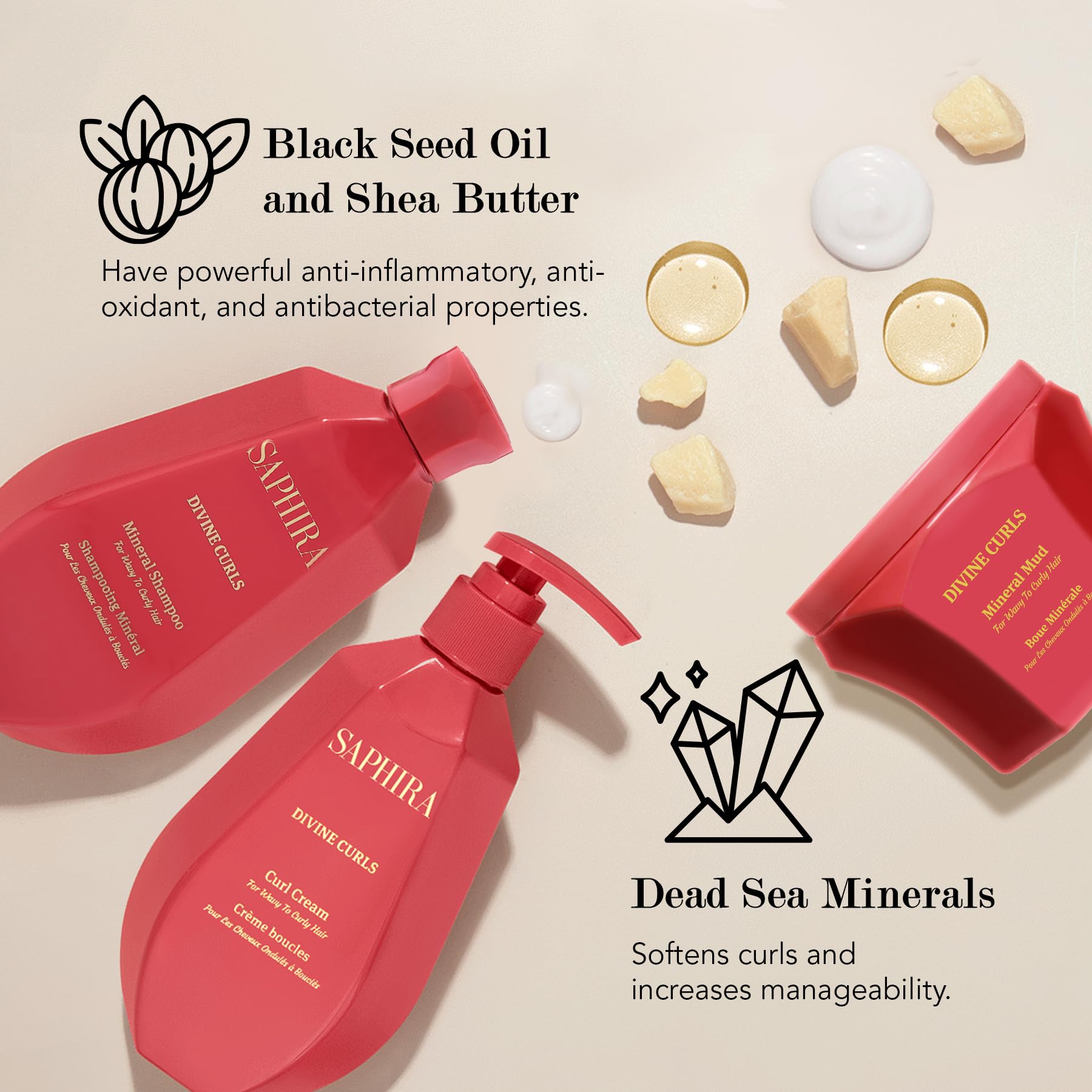 Close-up of shampoo lather highlighting the Divine Curls formula