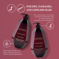 Saphira Healing Repair Conditioner bottle 34oz delivers smoothing moisture