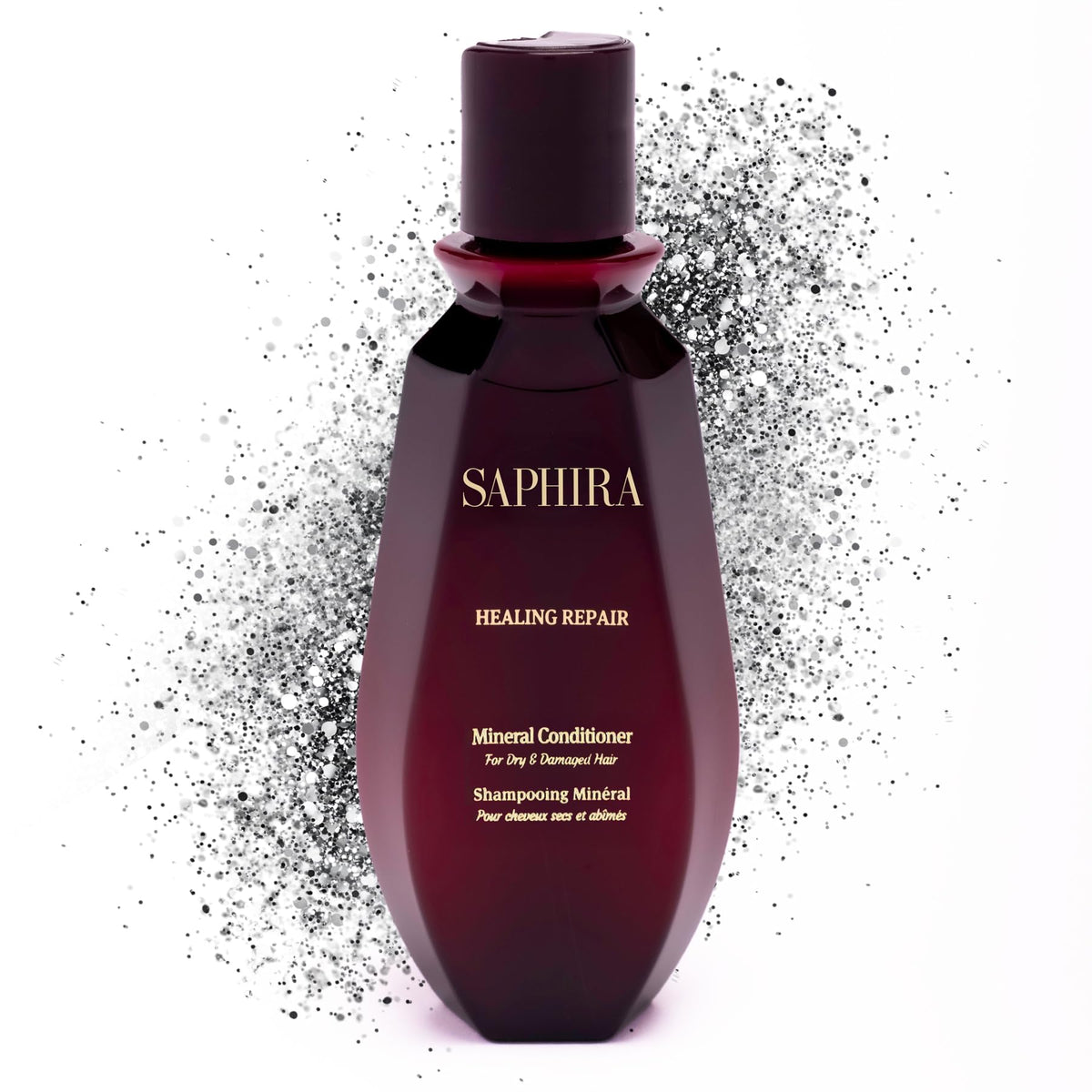 Saphira Healing Repair Conditioner bottle close-up highlighting easy daily conditioning