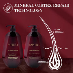 Saphira Healing Repair Conditioner application detail for smooth strands