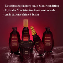 Saphira Healing Repair Conditioner in a hair care routine setup.