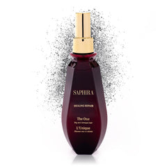 Saphira Healing Repair The One bottle front shows a premium leave-in hair mask for shine