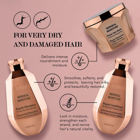 Saphira Mineral Moisture Kit shampoo creamy lather for a smooth wash