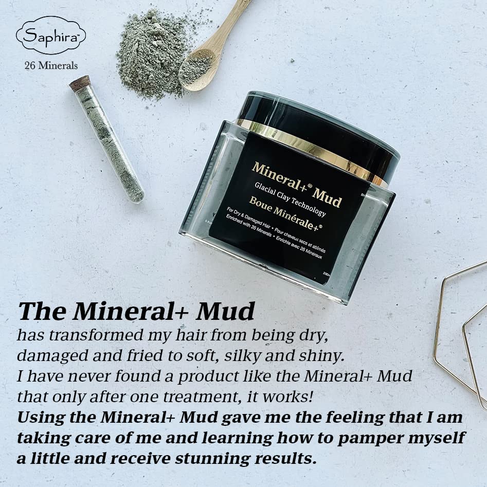 Creamy application on dry, damaged hair with Mineral+ Mud.