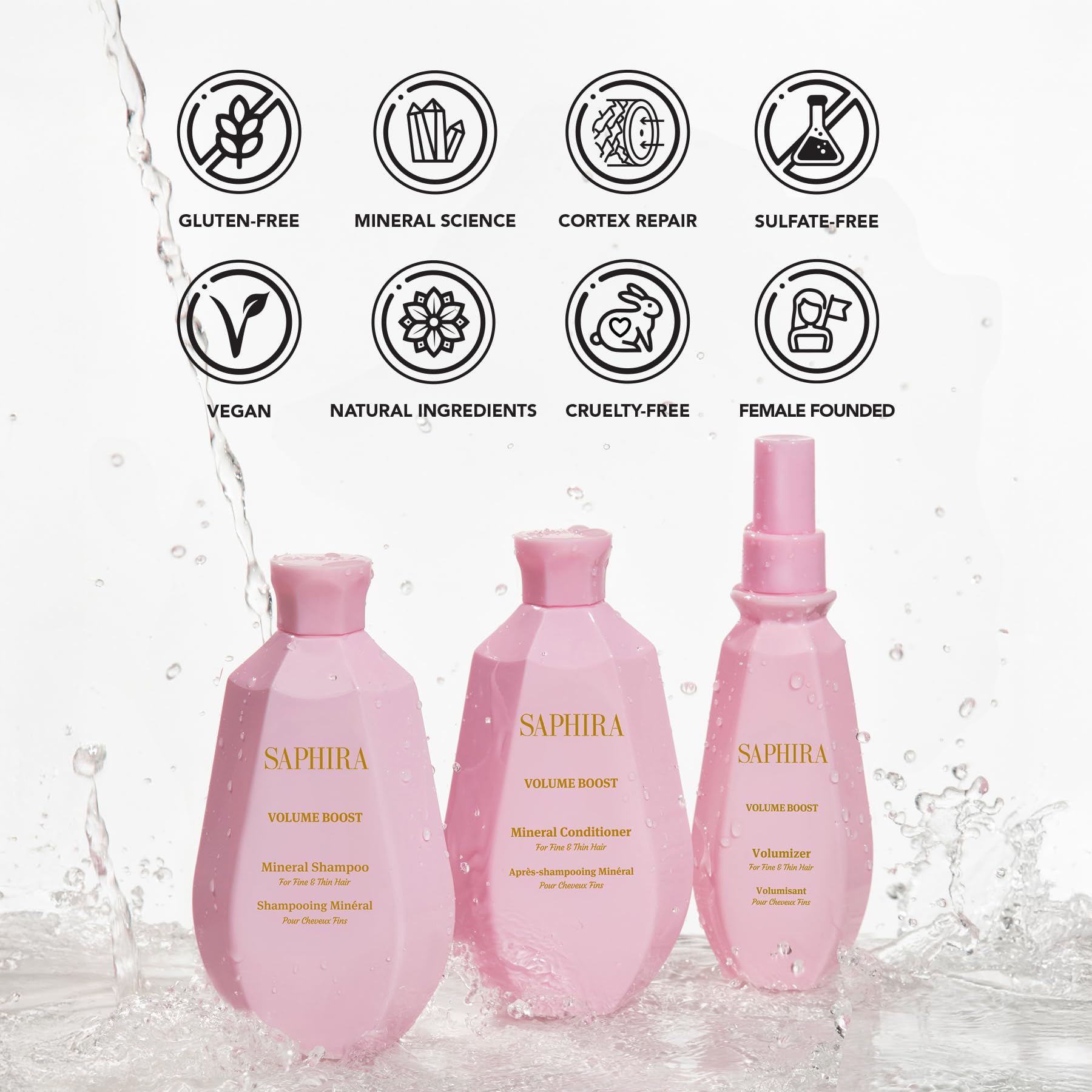 Saphira Volume Boost Conditioner label-back close-up