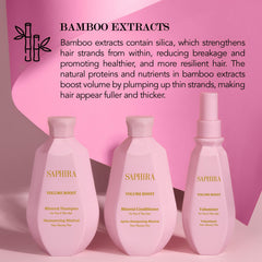 Saphira Volume Boost hair-application demonstrates smooth, even coverage.