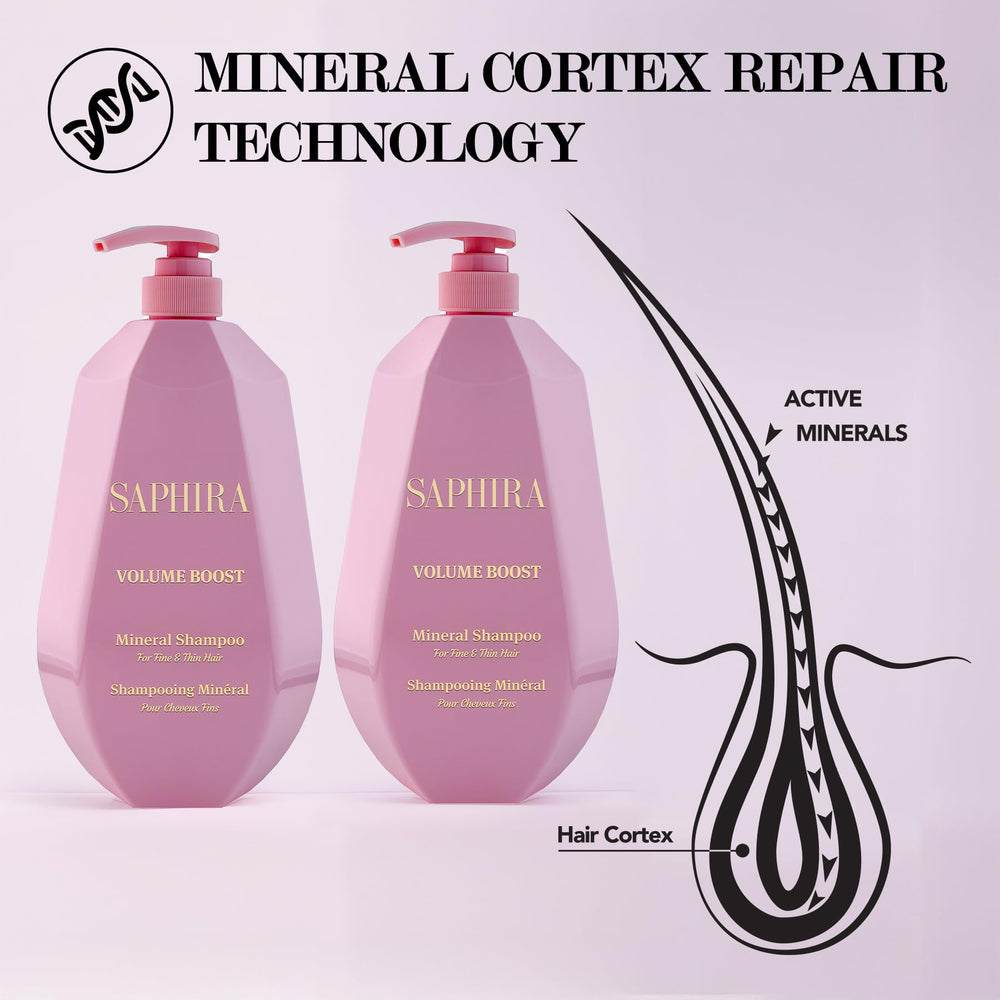Saphira Volume Boost Shampoo texture closeup with creamy lather