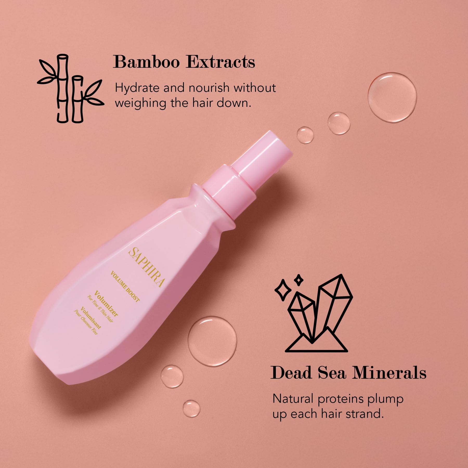 Saphira Volume Boost texture-in-hand reveals lightweight, creamy consistency.