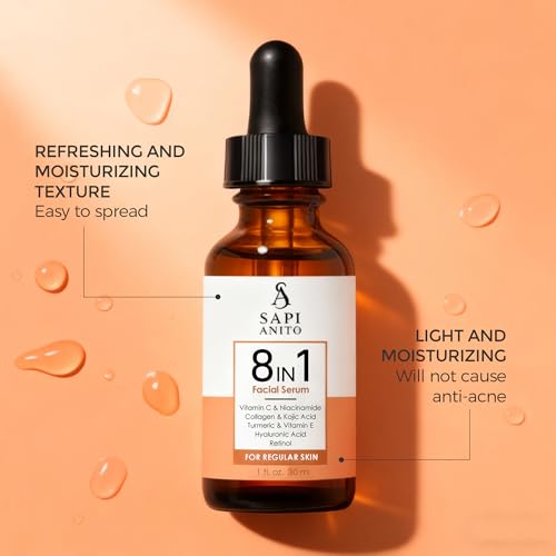 Sapi Anito 8-in-1 serum applied on the face highlights quick absorption and comfortable skin feel