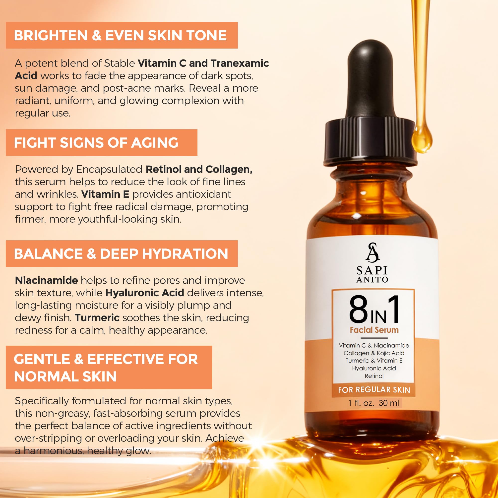 Sapi Anito 8-in-1 serum packaging back view communicates eco-friendly formulation