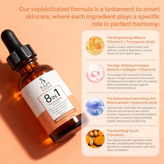 Sapi Anito 8-in-1 serum swatch shows hydration and a dewy touch on skin
