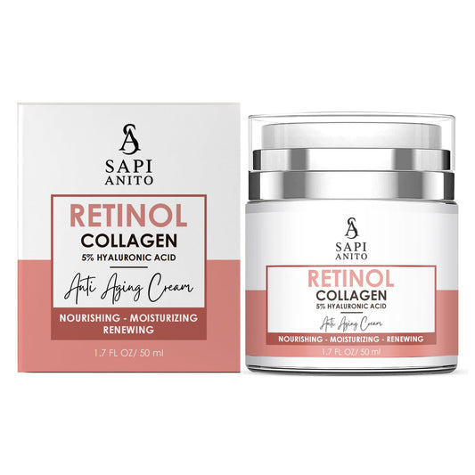 SA SAPI ANITO retinol face cream night jar showing rich overnight hydration