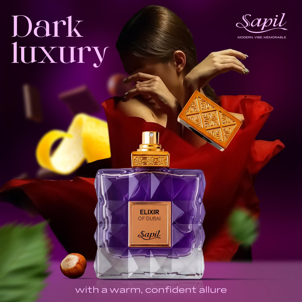 Sapil Elixir of Dubai box presents a gift-ready presentation for special occasions.
