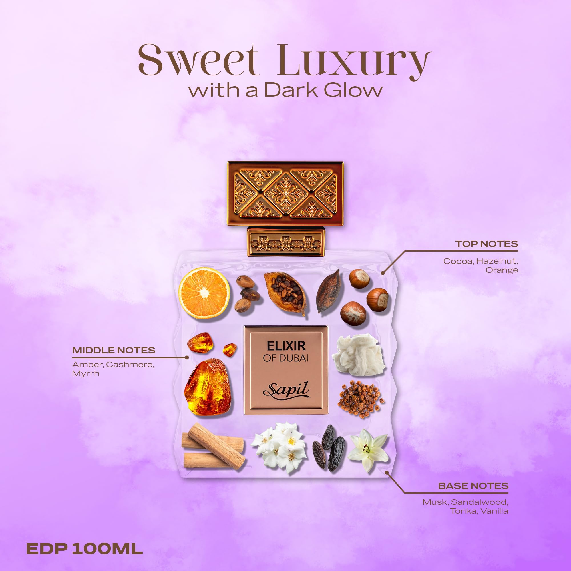 Close-up of Sapil Elixir of Dubai cap, highlighting premium craftsmanship for evening wear.